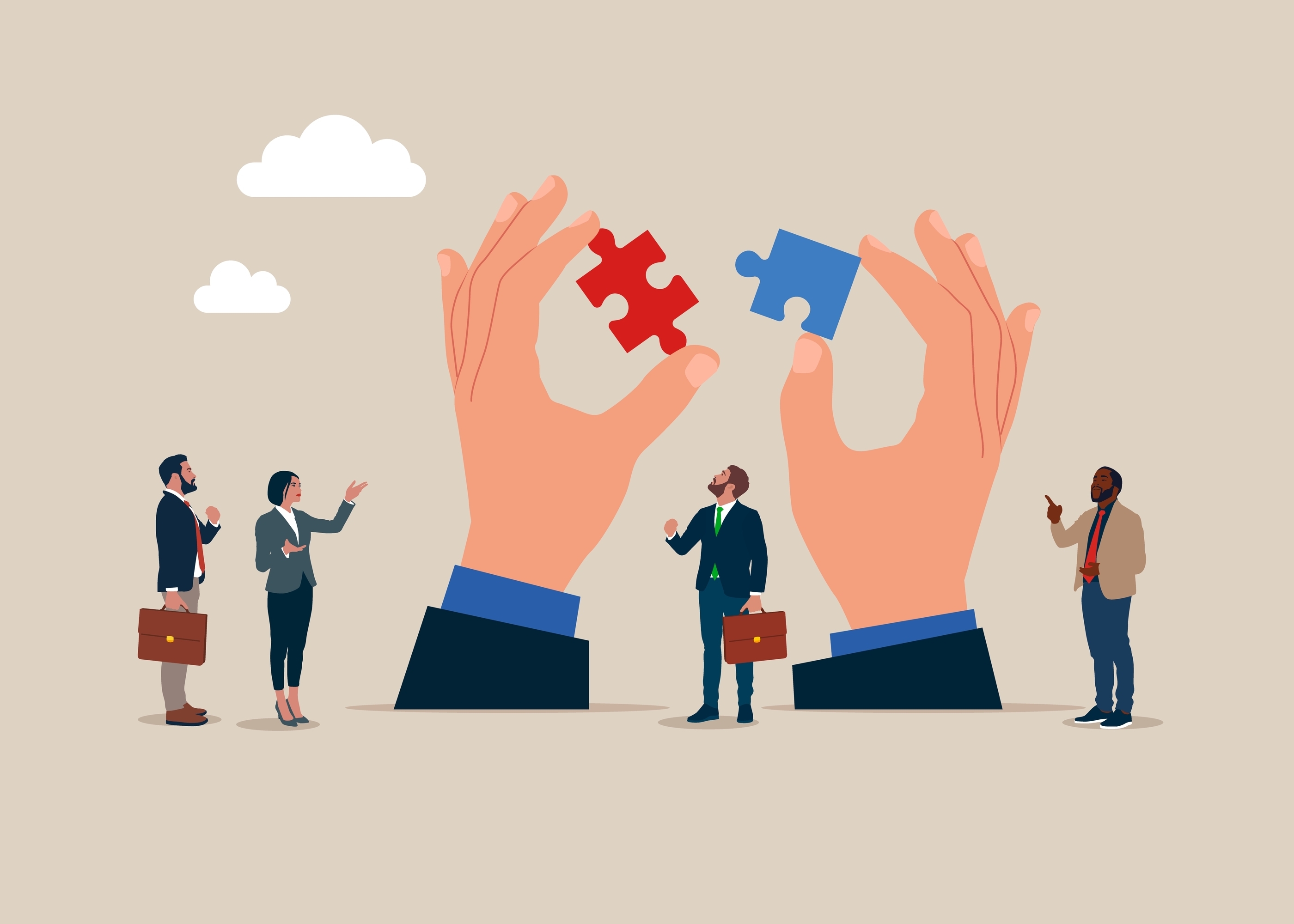 採用条件と定住者がマッチしたイラスト