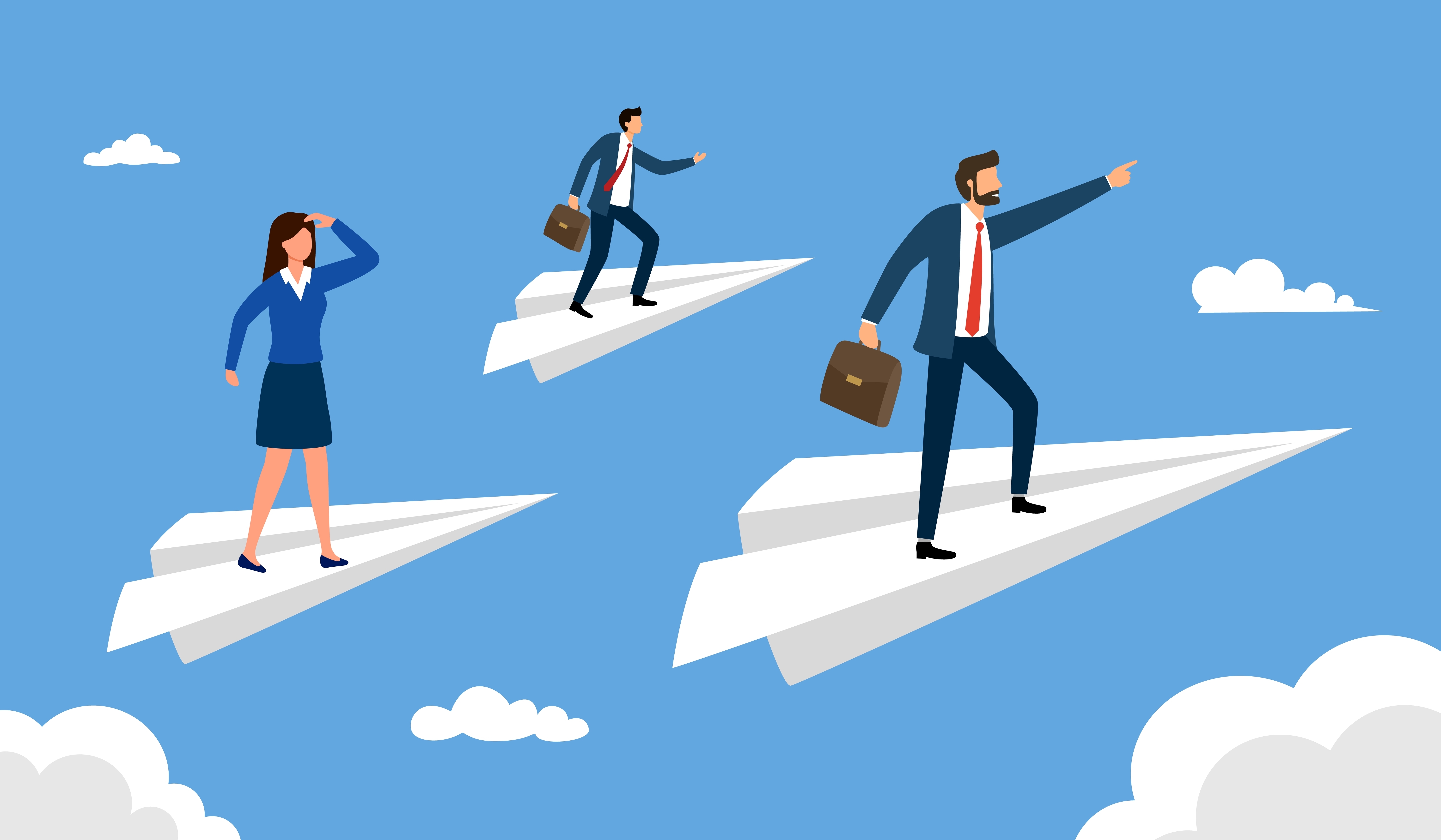 帰国する外国人労働者のイラスト